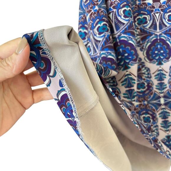 Stunning Eva Mendes Skirt Size 6 Midi Length New York and Company Purple + Blue - Picture 5 of 6